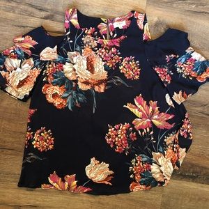 Floral Cold Shoulder Blouse